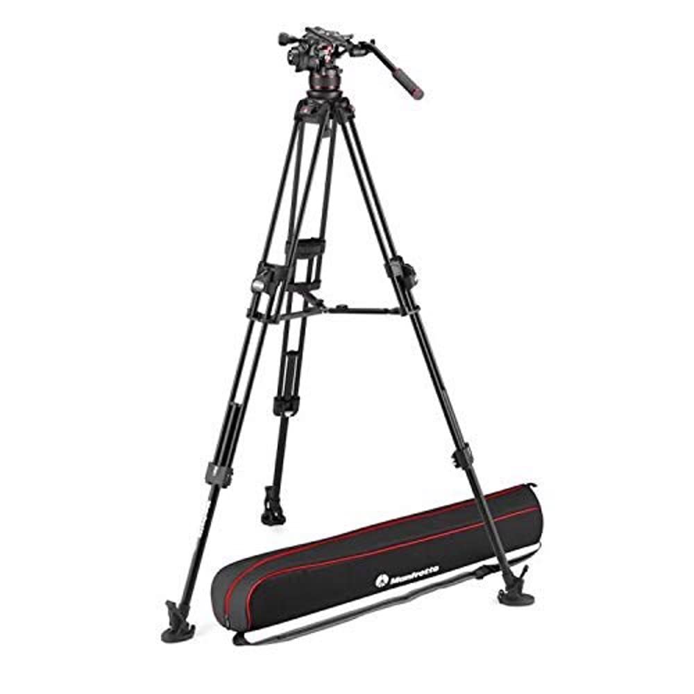 Manfrotto Nitrotech 612 Fluid Video Head with Aluminium 645 Fast Twin Video Tripod, Professional Kit with Tripod Head and ...