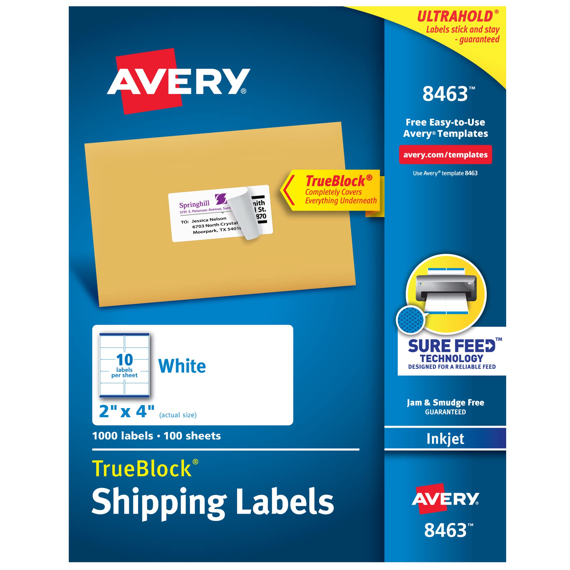 Avery 8163 शिपिंग लेबल