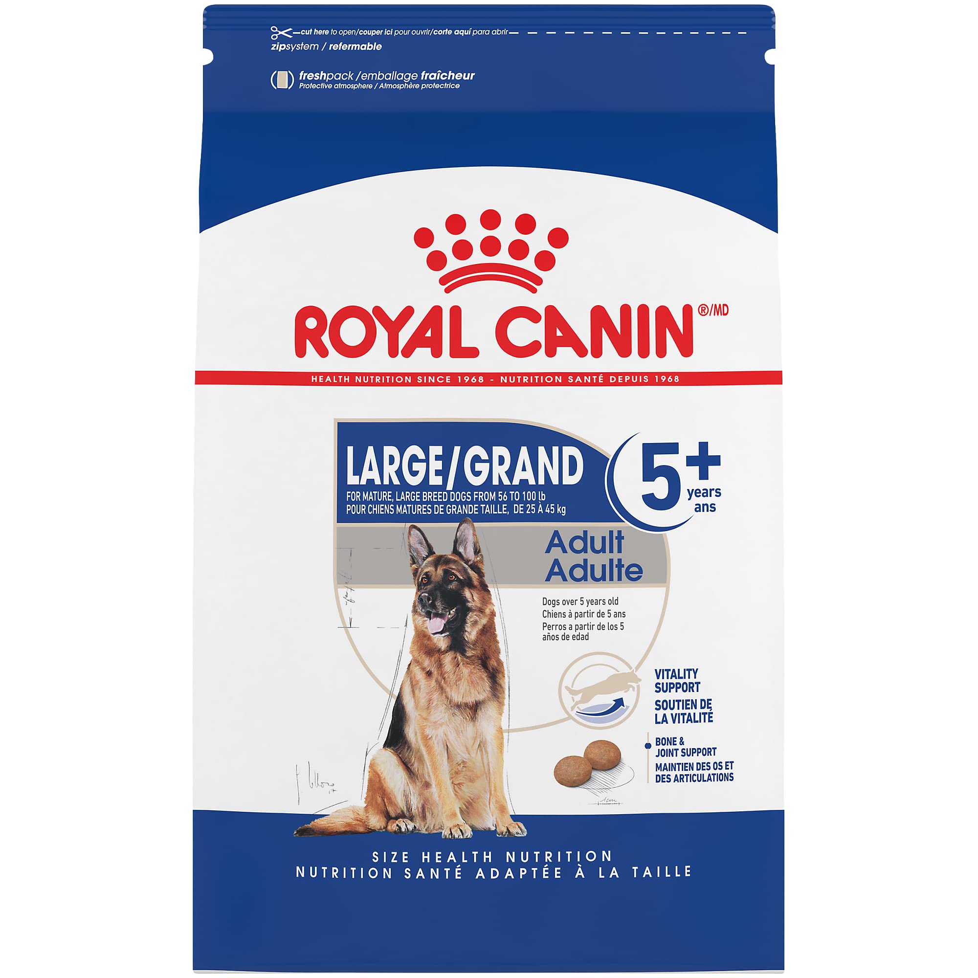Royal Canin आकार स्वास्थ्य पोषण बड़ी नस्ल के सूखे कुत्ते का भोजन