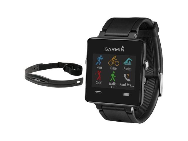  Garmin विवोएक्टिव जीपीएस-सक्षम फिटनेस स्मार्टवॉच ब्लैक (010-01297-00) हार्ट रेट मॉनिटर...