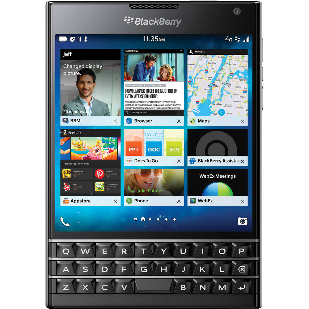 BlackBerry पासपोर्ट 32 जीबी फैक्ट्री अनलॉक (SQW100-1) GSM 4G LTE स्मार्टफोन - ब्लैक