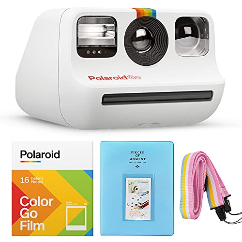 Polaroid गो इंस्टेंट मिनी कैमरा व्हाइट + गो कलर फिल्म -...
