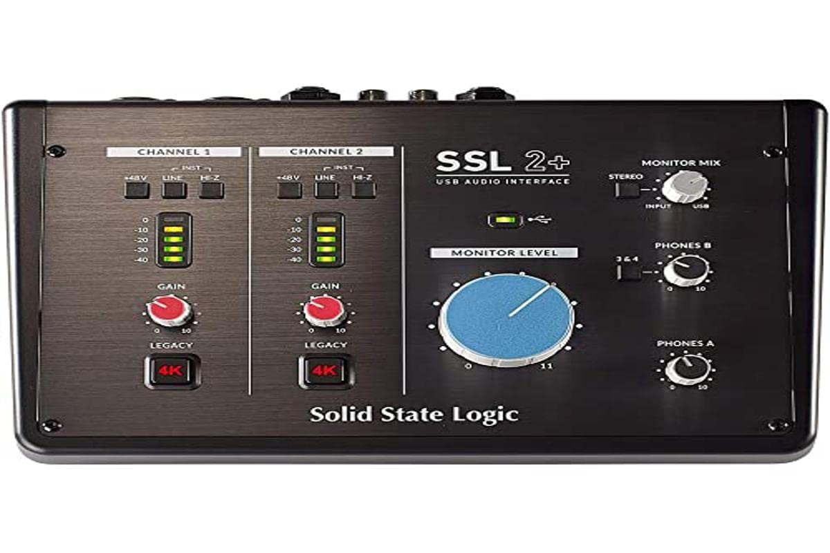 SSL 2+ 2-इन/4-आउट यूएसबी-सी ऑडियो इंटरफ़ेस...