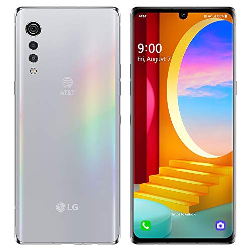  LG मखमली 5जी जी900यूएम 128जीबी एटी एंड टी जीएसएम खुला फोन 6.8' - कोई सीडीएमए (सिल्वर) न...
