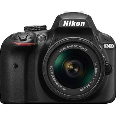 Nikon D3400 24.2 MP DSLR कैमरा 18-55 मिमी VR लेंस किट 1571B (काला) के साथ - (प्रमाणित नवीनीकरण)