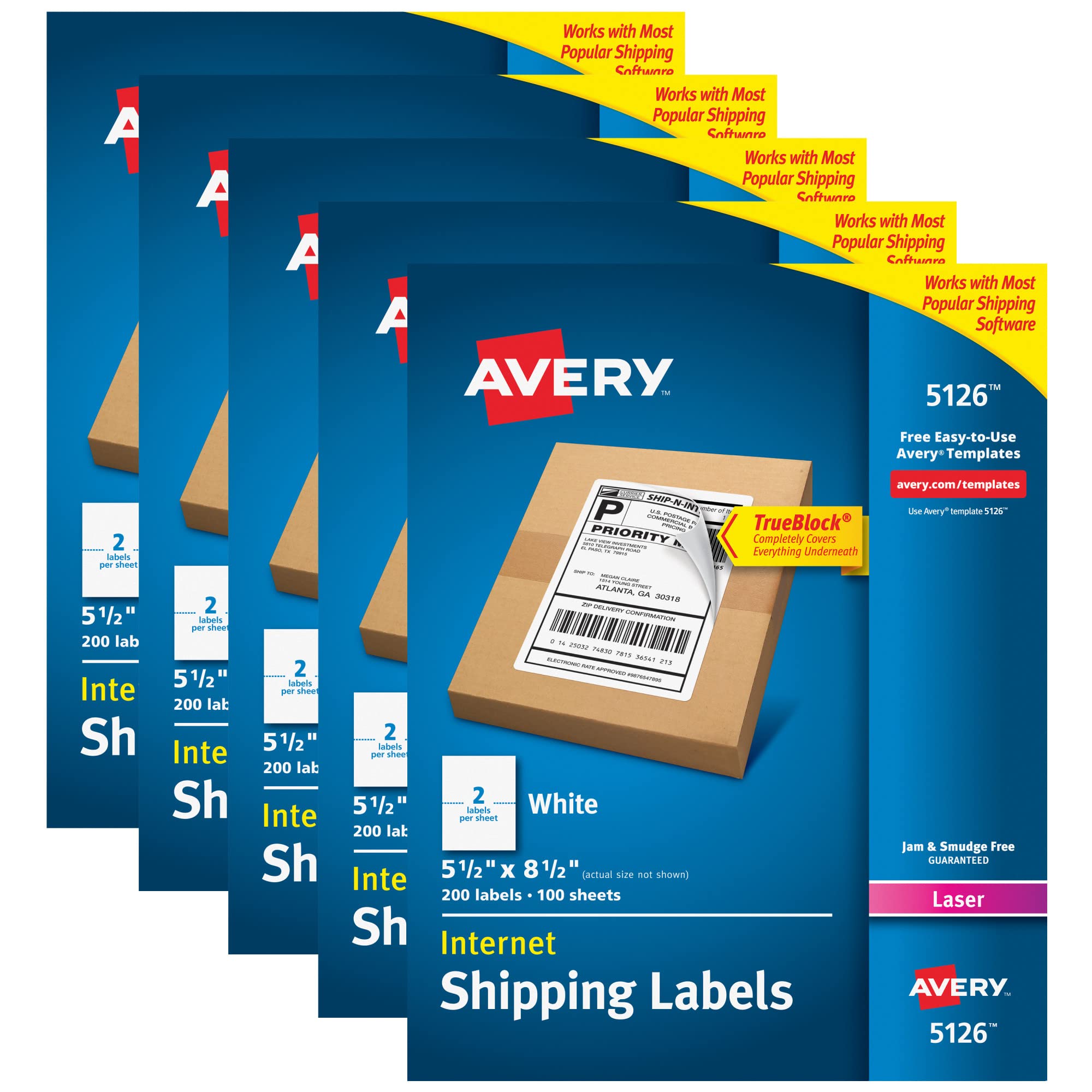Avery 5126 शिपिंग पता लेबल