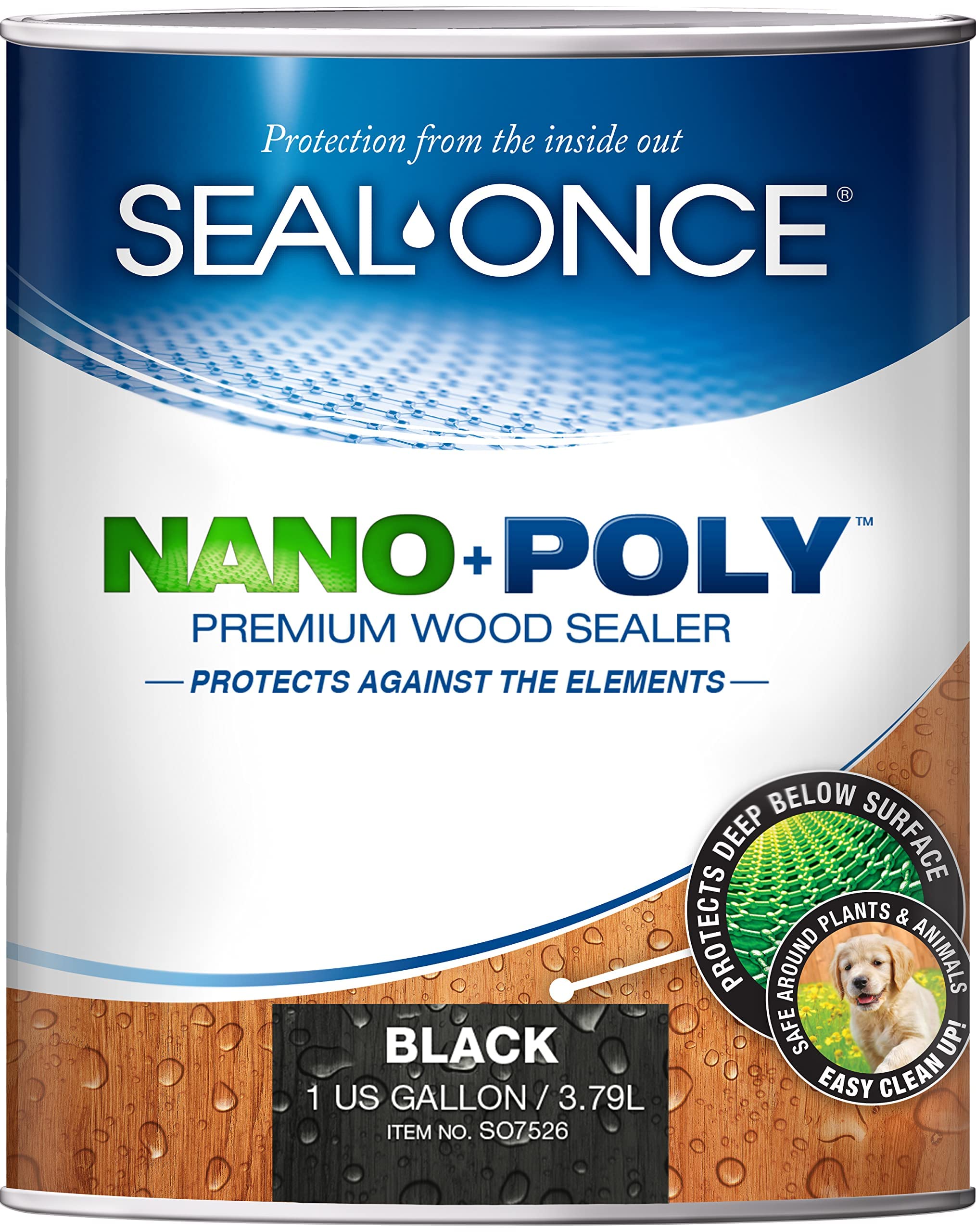  Seal-Once पॉलीयुरेथेन के साथ नैनो+पॉली पेनेट्रेटिंग वुड सीलर - प्रीमियम वॉटरप्रूफ...