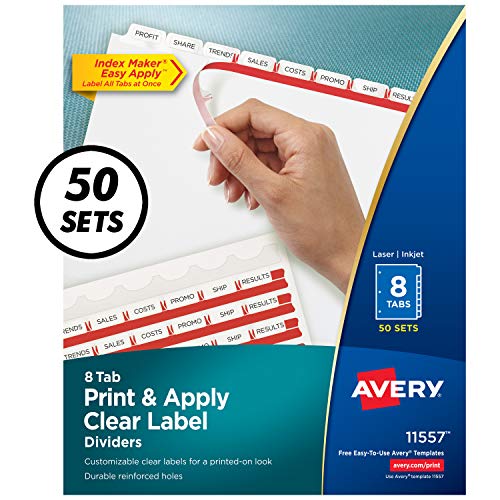 Avery Index Maker Clear Label Dividers, 8.5 x 11 Inch, ...