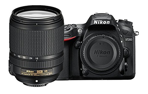 Nikon D7200 डीएक्स-प्रारूप डीएसएलआर डब्ल्यू / 18-140 मिमी वीआर लेंस (काला)