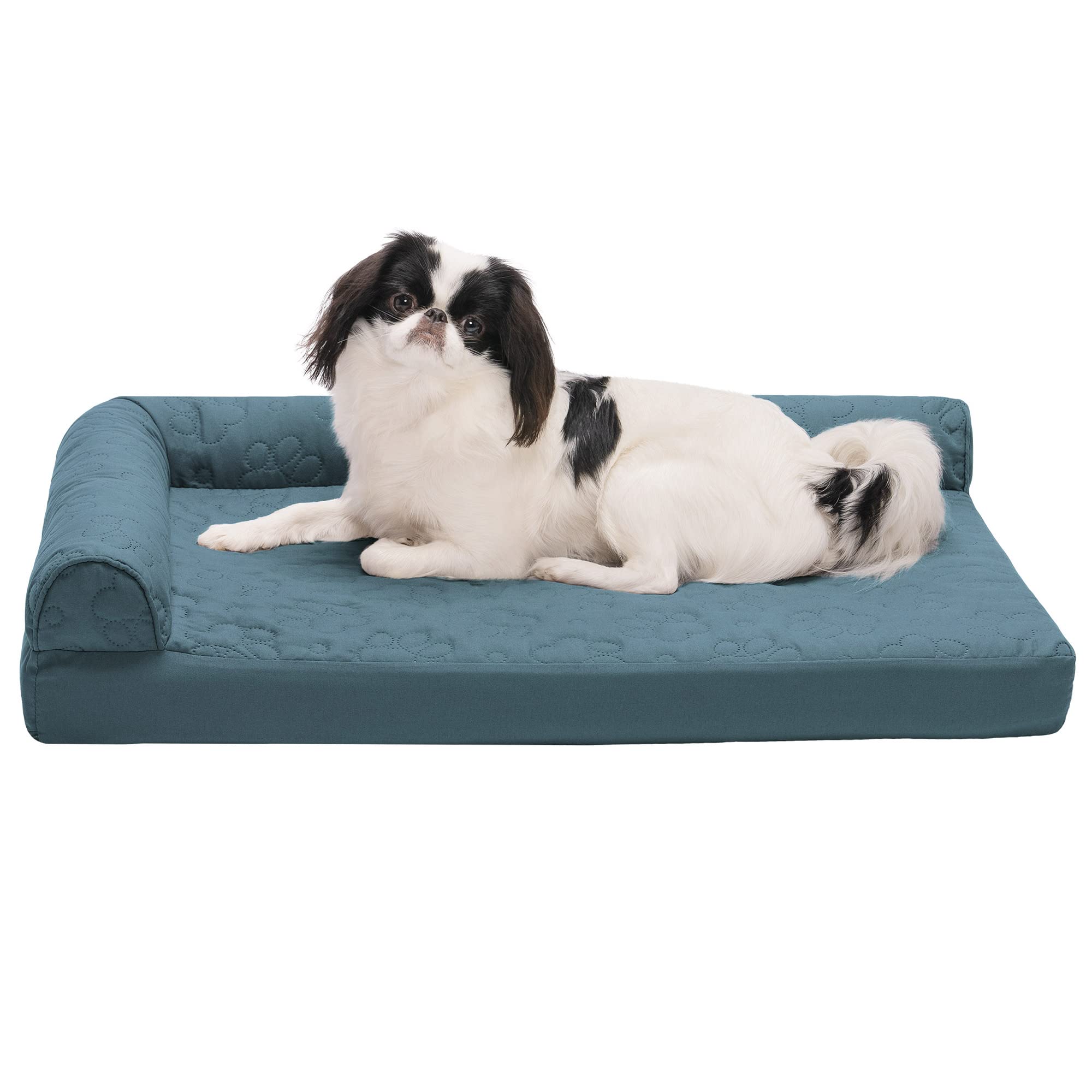  Furhaven मध्यम आर्थोपेडिक कुत्ते का बिस्तर पिनसोनिक रजाई बना हुआ पंजा एल आकार का...