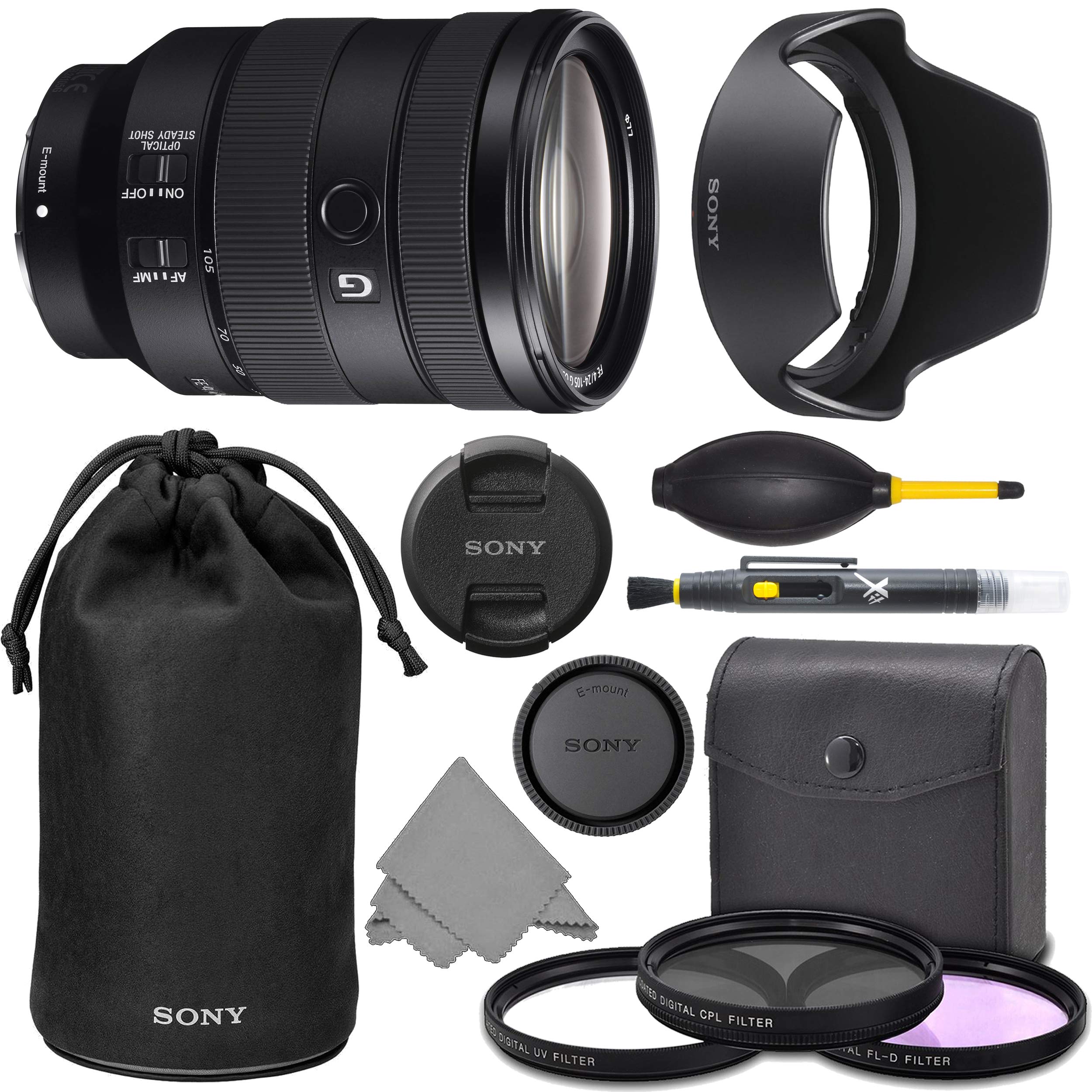 AOM Sony FE 24-105mm f/4 G OSS Lens (SEL24105G) with Pro Kit Combo Bundle - International Version