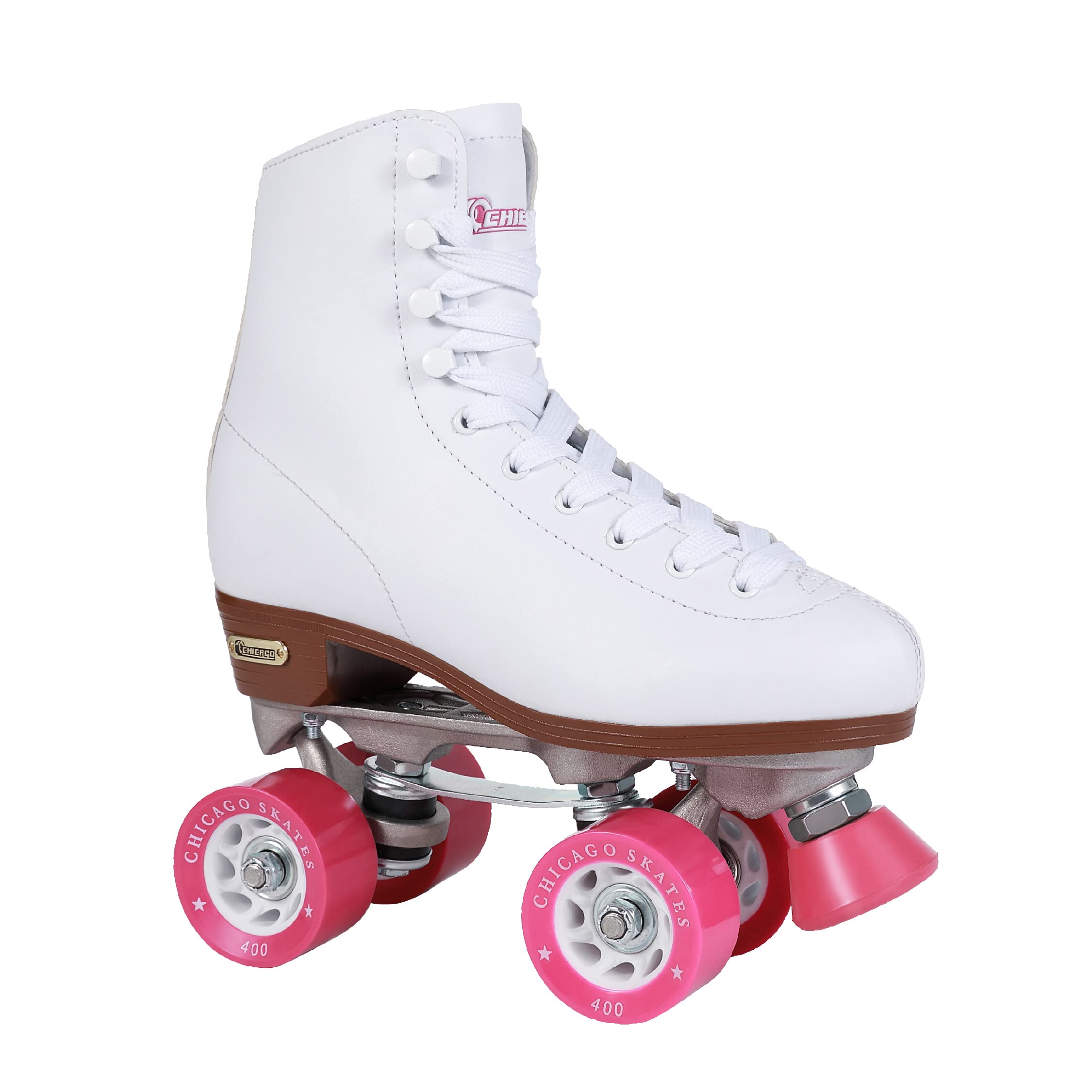  CHICAGO महिलाओं और लड़कियों के क्लासिक रोलर स्केट्स - प्रीमियम सफेद क्वाड रिंक...