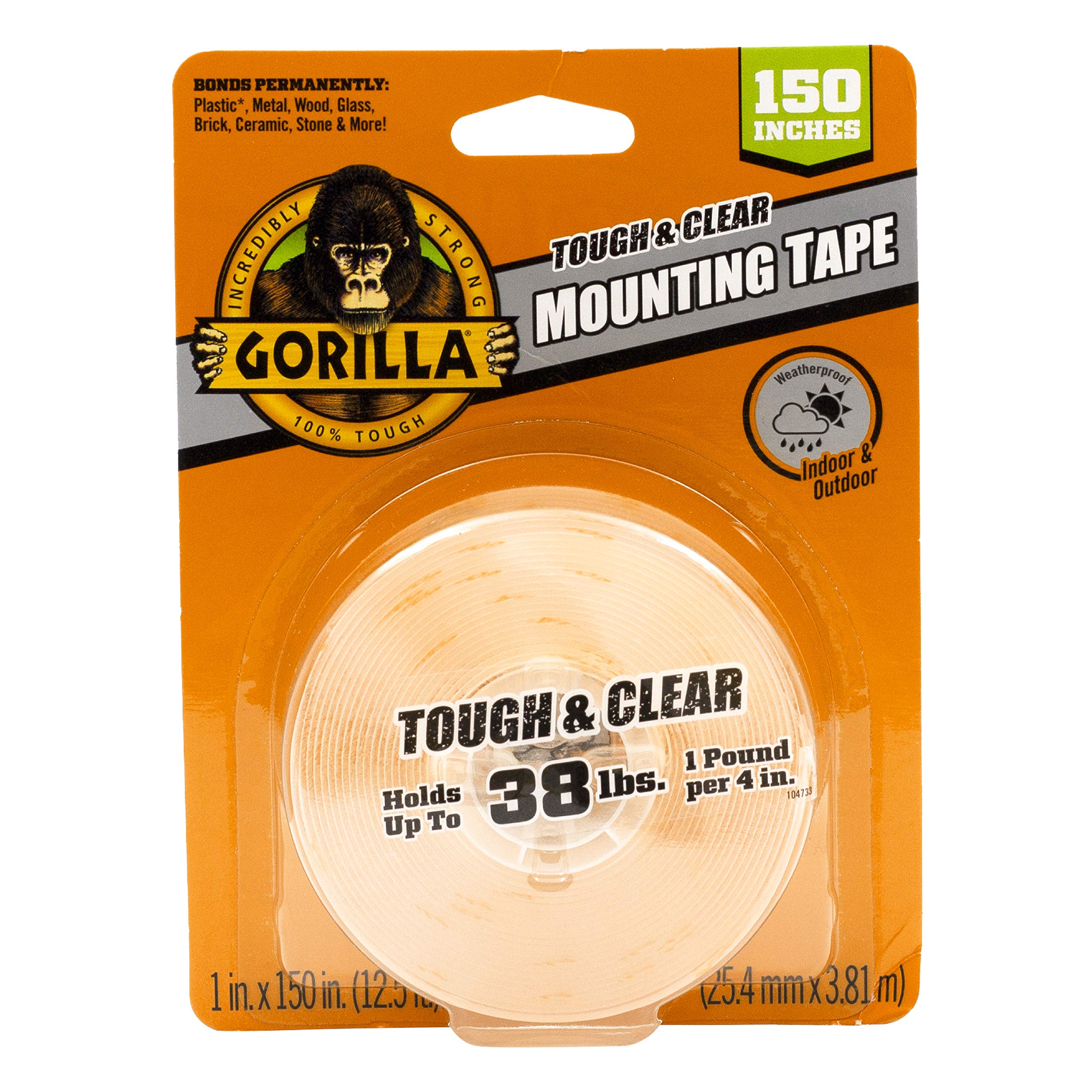 Gorilla सख्त और साफ़ डबल साइडेड XL माउंटिंग टेप