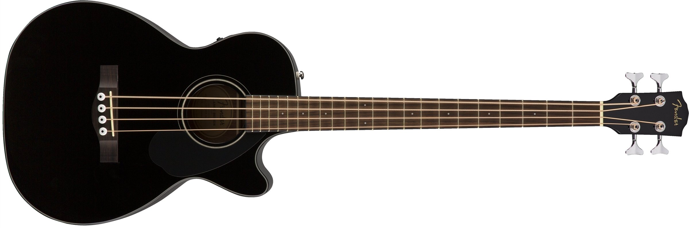 Fender सीबी-60एससीई ध्वनिक बास गिटार - काला