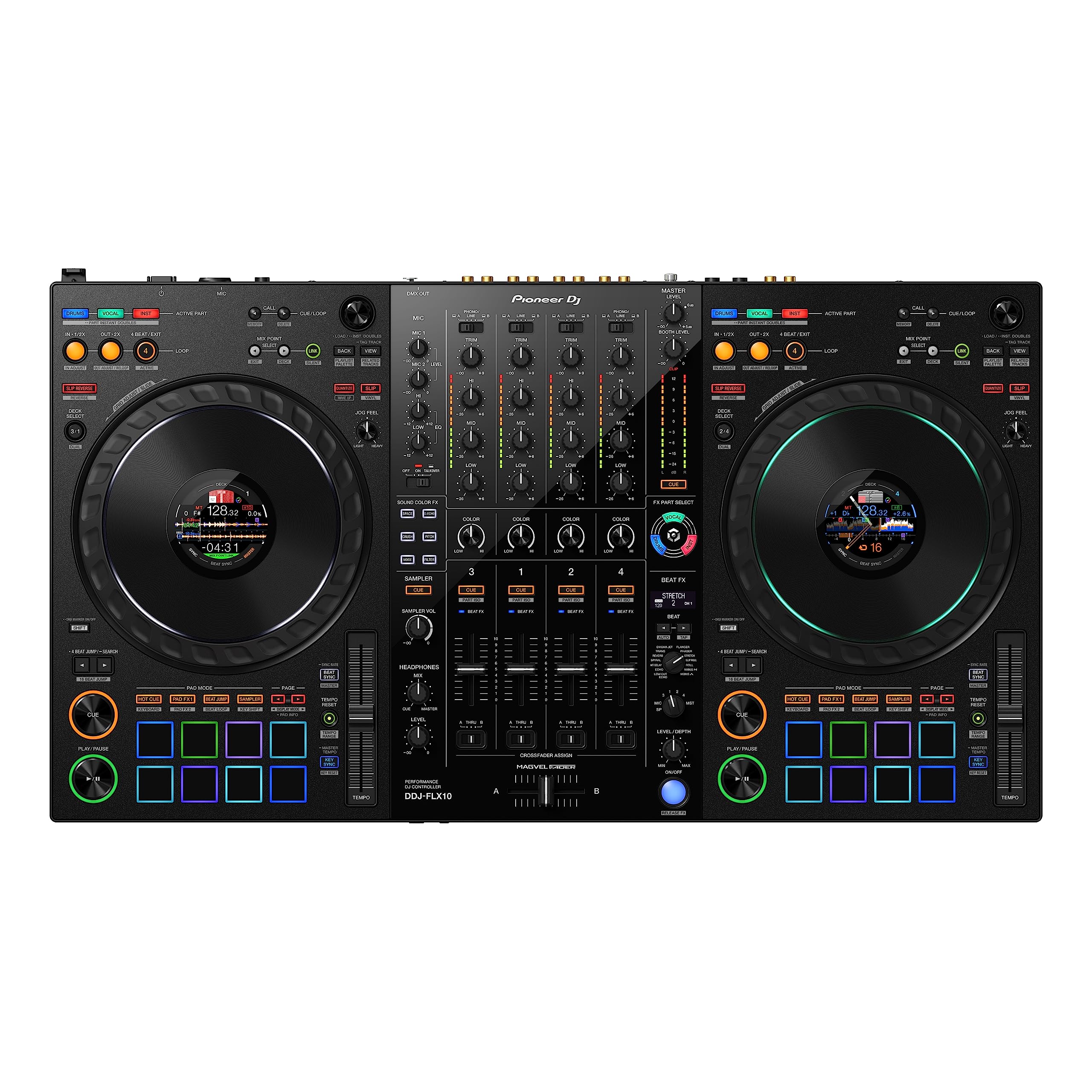 Pioneer DJ DDJ-FLX10 4-डेक डीजे नियंत्रक...