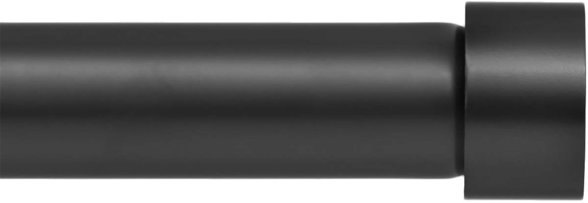Ivilon ड्रेपरी विंडो कर्टेन रॉड - एंड कैप स्टाइल डिजाइन 1 इंच पोल। रंग काला