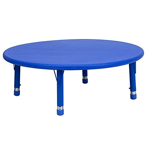 Flash Furniture 45'' गोल नीली प्लास्टिक ऊंचाई समायोज्य ...