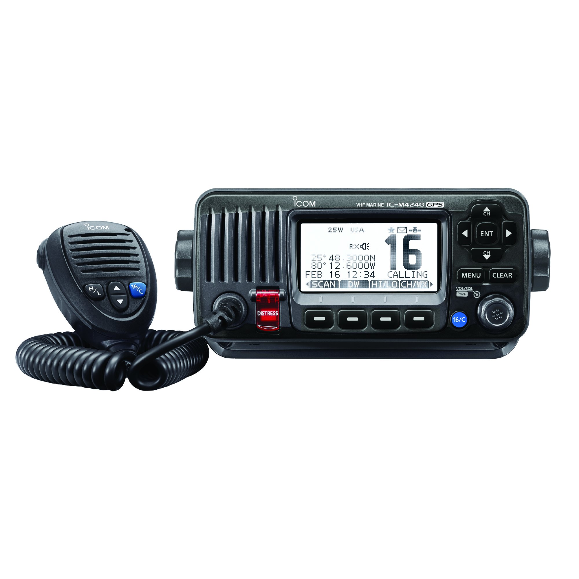 ICOM आंतरिक जीपीएस के साथ एम424जी 21 फिक्स्ड माउंट वीएचएफ रेडियो