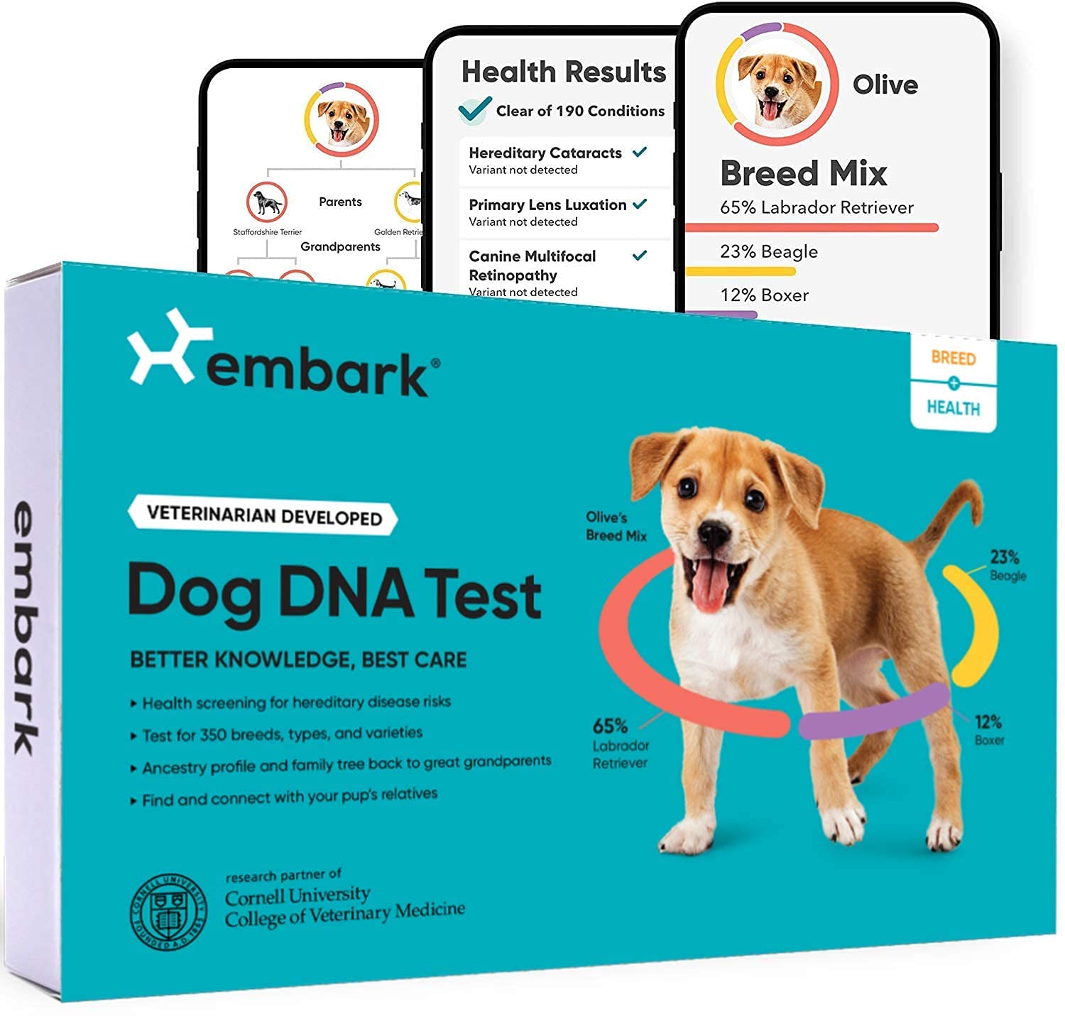  Embark कुत्ते का डीएनए टेस्ट किट | नस्ल और आनुवंशिक वंश की खोज | लक्षण एवं स्वास्थ्य...
