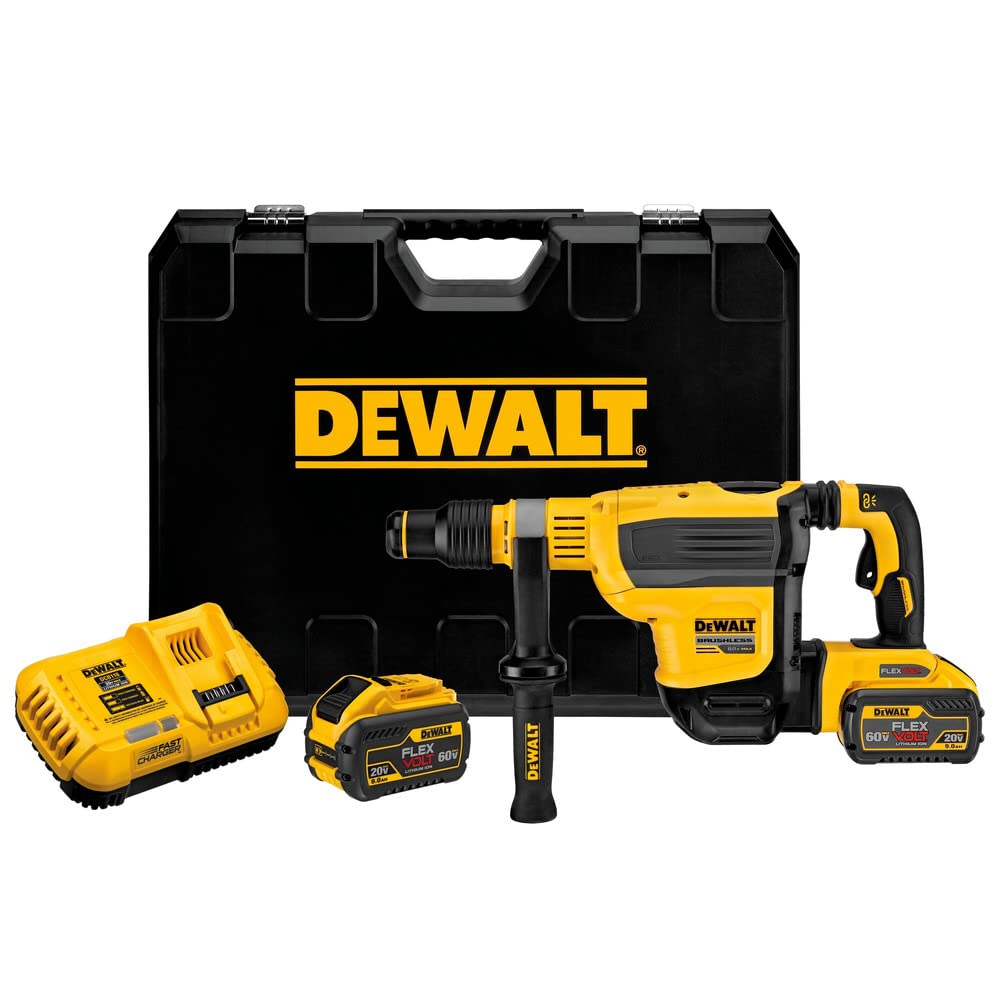 DEWALT 60V SDS MAX Rotary Hammer Drill, Cordless, 1 3/4 in., (2) Batteries (DCH614X2)