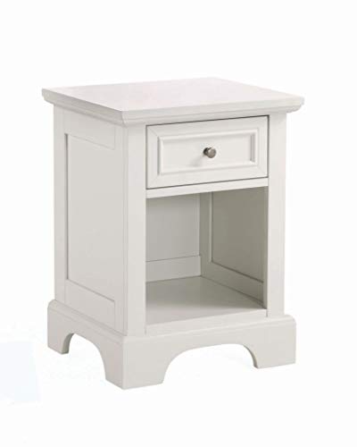Home Styles Naples White Nightstand with Drawer, Mahoga...