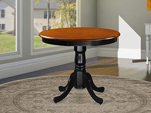  East West Furniture -- DROPSHIP ईस्ट वेस्ट फर्नीचर ANT-BLK-TP एंटीक डाइनिंग रूम टेबल - चेरी टेबल टॉप सर...