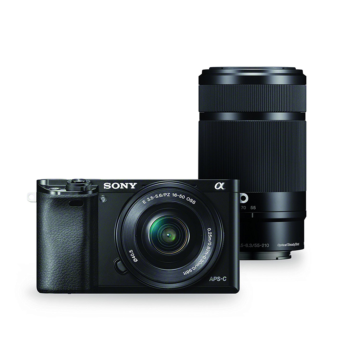 Sony अल्फा a6000 कैमरा w / 16-50mm और 55-210mm लेंस और ...