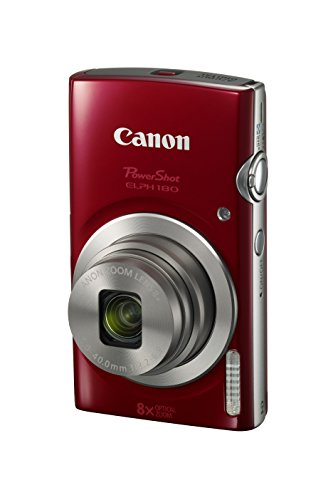 Canon 20.0 MP CCD सेंसर और 8x ऑप्टिकल ज़ूम के साथ पावरशॉट ELPH 180 (रेड)