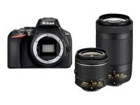 Nikon D5600 DX- प्रारूप डिजिटल SLR w / AF-P DX NIKKOR 18-55mm f / 3.5-5.6G VR और AF-P DX NIKKOR 70-300mm f / 4.5-6.3G ED