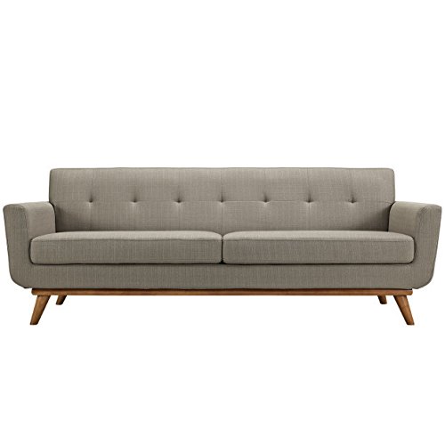 Modway Engage Upholstered Sofa in Granite