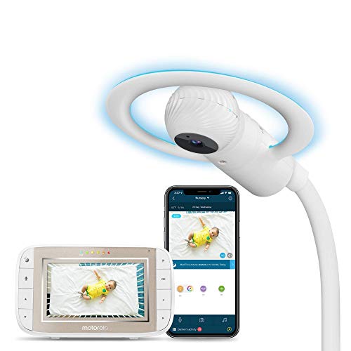  Motorola हेलो + वीडियो बेबी मॉनिटर - ओवरहेड क्रिब माउंट के साथ शिशु वाई-फाई कैमरा -...