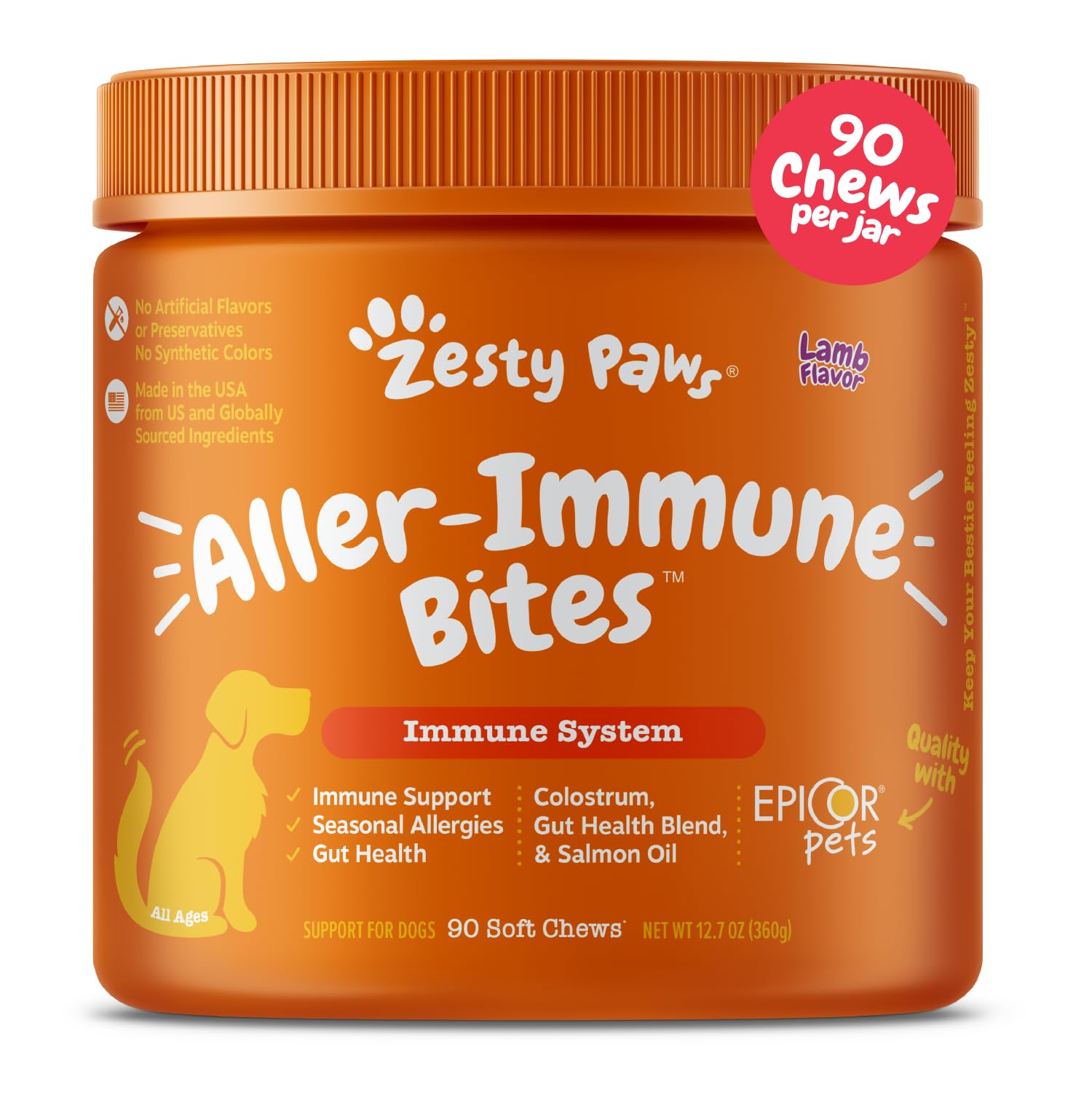 Zesty Paws कुत्ते की एलर्जी से राहत - खुजली रोधी अनुपूर...