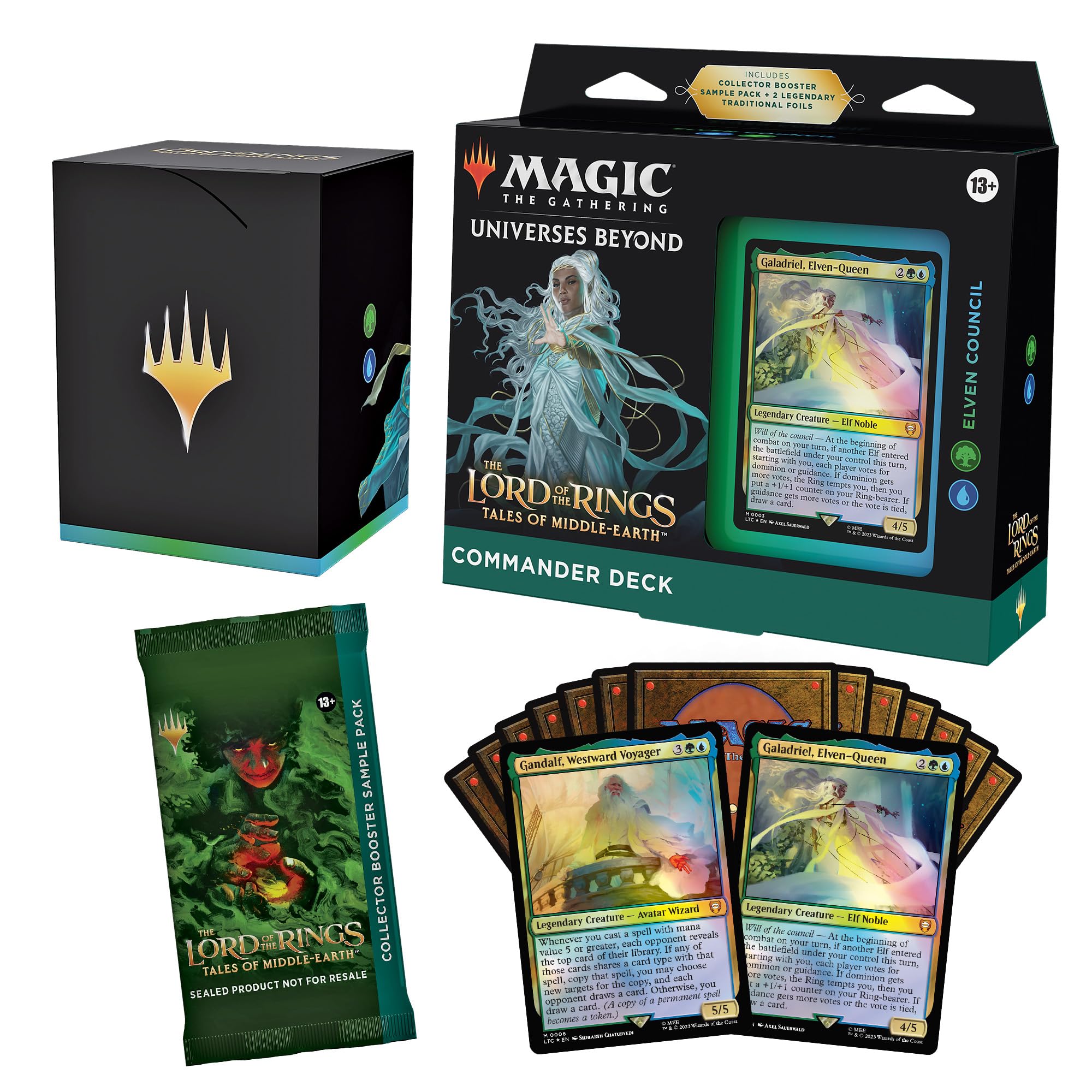  Magic The Gathering मैजिक: द गैदरिंग द लॉर्ड ऑफ द रिंग्स: टेल्स ऑफ मिडिल-अर्थ कमांडर डेक 3 + कलेक्टर...