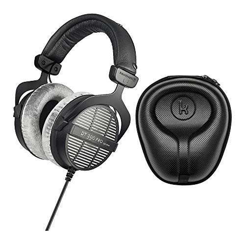  BeyerDynamic DT-990 प्रो ध्वनिक रूप से खुले हेडफ़ोन (250 ओम) नॉक्स गियर बड़े हार्ड शेल हेडफ...