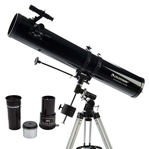  Celestron - PowerSeeker 114EQ टेलीस्कोप - शुरुआती के लिए मैनुअल जर्मन इक्वेटोरियल टेलीस्कोप -...