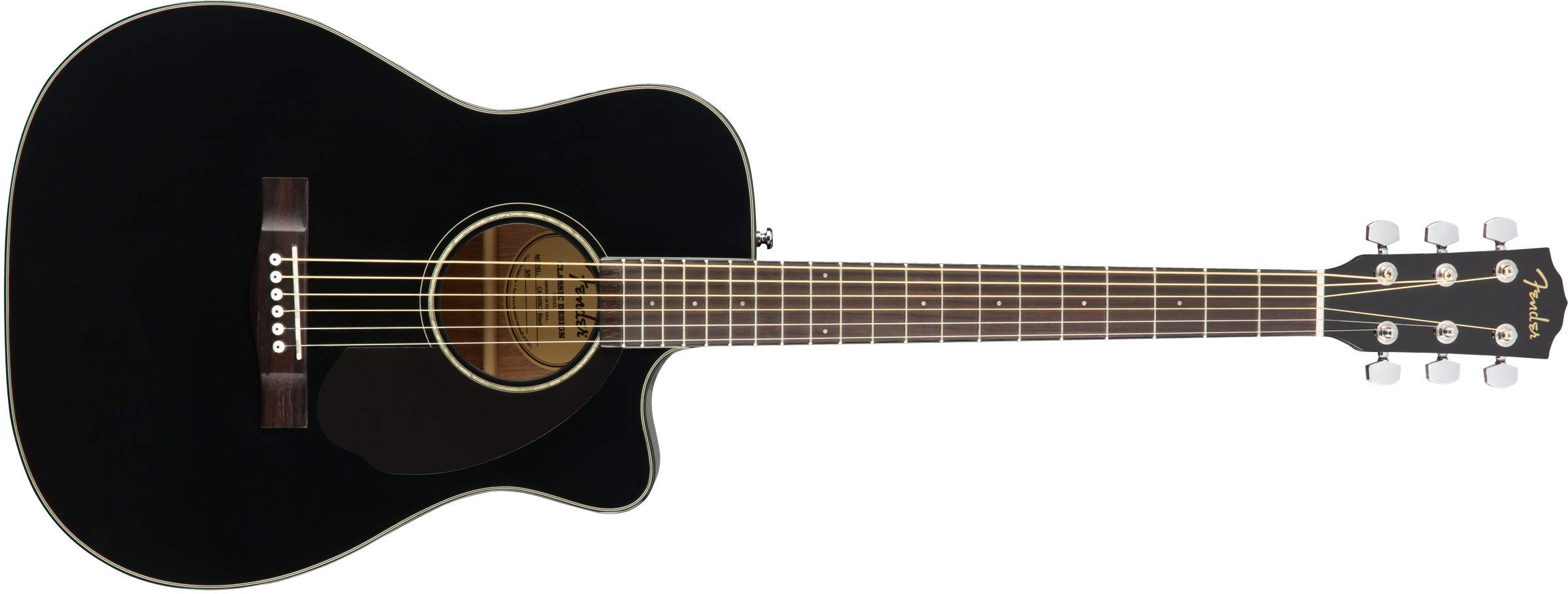 Fender CC-60SCE कॉन्सर्ट ध्वनिक गिटार - काला...