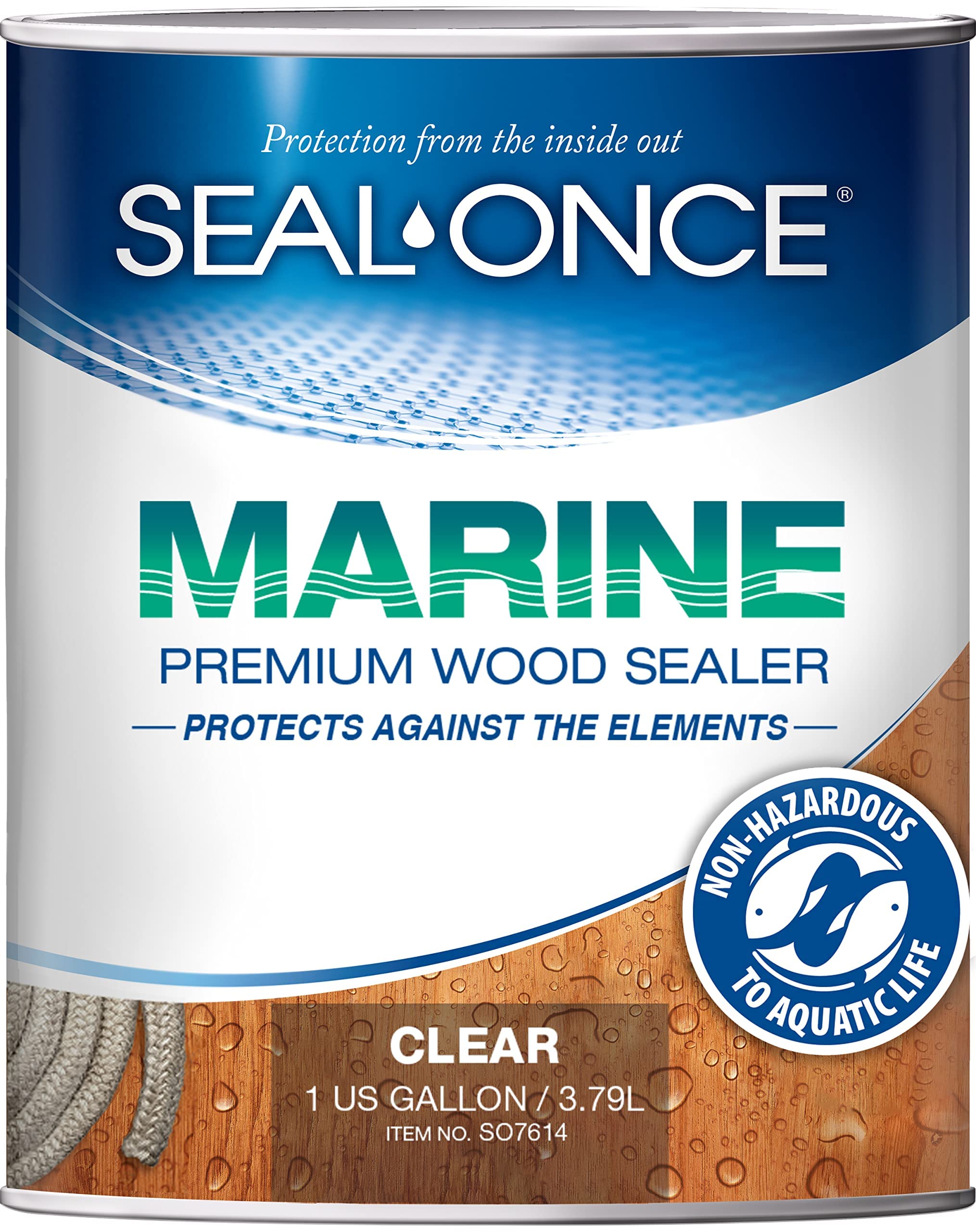  Seal-Once समुद्री प्रीमियम लकड़ी सीलर - वाटरप्रूफ सीलेंट - लकड़ी का दाग और सीलर एक...