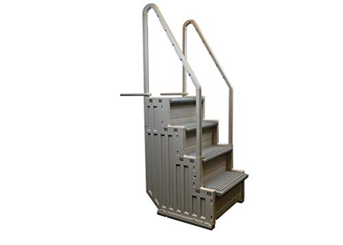 Confer Plastics ग्राउंड पूल स्टेप्स के ऊपर सीढ़ी शैली प्रदान करें गर्म ग्रे - चरण-1-एक्स