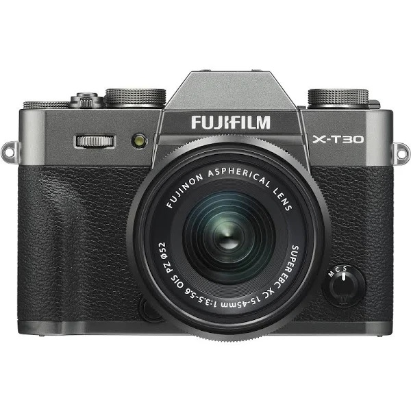 Fujifilm X-T30 मिररलेस कैमरा XC के साथ 15-45 मिमी f / 3.5-5.6 OIS PZ लेंस - लकड़ी का कोयला