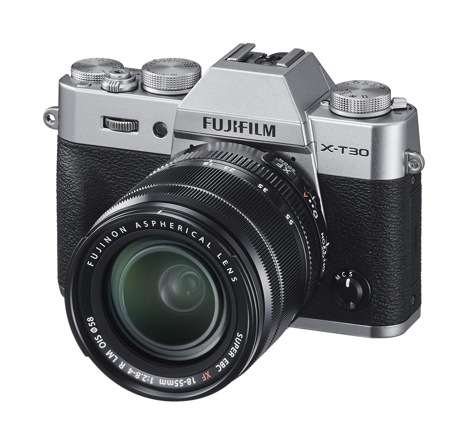 Fujifilm X-T30 मिररलेस कैमरा XF 18-55mm f / 2.8-4 R LM OIS लेंस के साथ - तारकोल सिल्वर